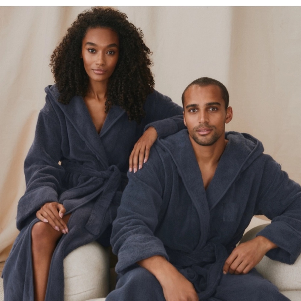 Unisex Hooded Hydrocotton Robe - Size L (Navy)